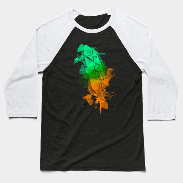 Dream (Mint & Orange) Baseball T-Shirt by Not Meow Designs 